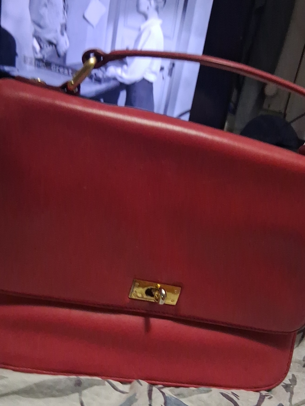 J. Crew Red Leather Top-Handle Satchel